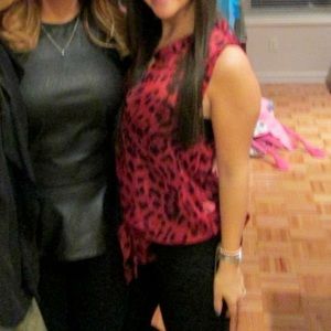 Leopard print, front tie, sleeveless top